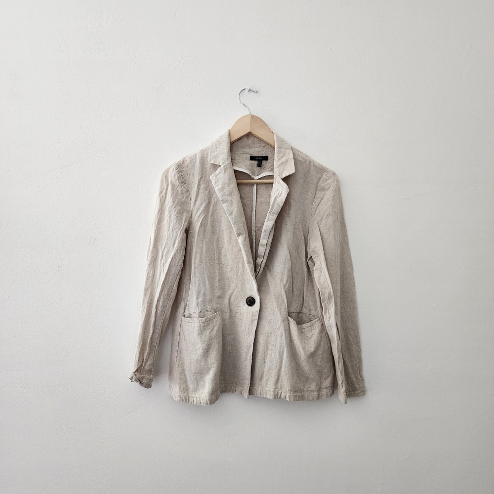Drew | Beige Tan Linen Blazer